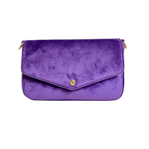 Louise Velvet Flap Bag w/Removable Chain Strap
