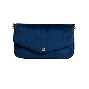 Louise Velvet Flap Bag w/Removable Chain Strap
