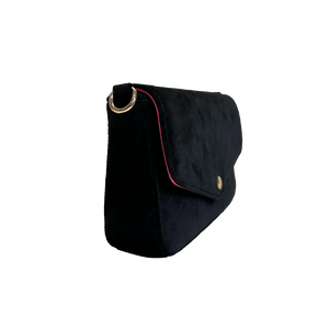 Louise Velvet Flap Bag w/Removable Chain Strap