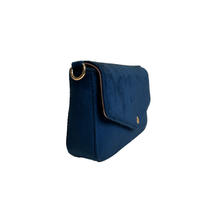 Louise Velvet Flap Bag w/Removable Chain Strap