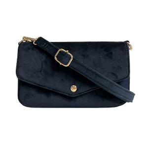 Louise Velvet Flap Bag w/Removable Chain Strap