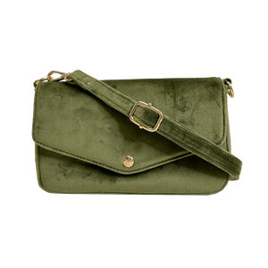 Louise Velvet Flap Bag w/Removable Chain Strap
