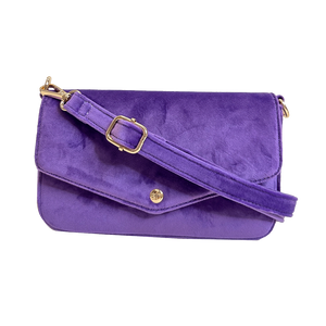 Louise Velvet Flap Bag w/Removable Chain Strap