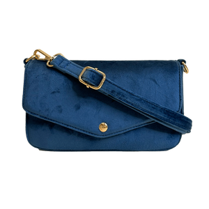 Louise Velvet Flap Bag w/Removable Chain Strap