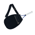 Black Piper Quilted Nylon Puffer Tennis Racket Cover with Strap