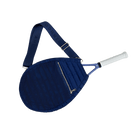 Navy Piper Quilted Nylon Puffer Tennis Racket Cover with Strap