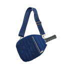 Navy Poppy Quilted Puffy Nylon Pickleball Paddle Cover with Strap