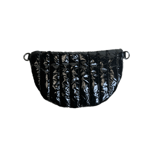 Reese Quilted Sling/Waist Bag w/Black Resin Chain & 2" Solid Black Adjustable Strap