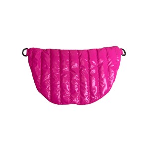 Reese Quilted Sling/Waist Bag w/Black Resin Chain & 2" Solid Black Adjustable Strap