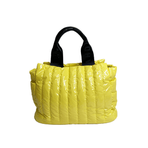 Rosie Quilted Tote w/Black Resin Chain & 2" Adjustable Solid Black Strap