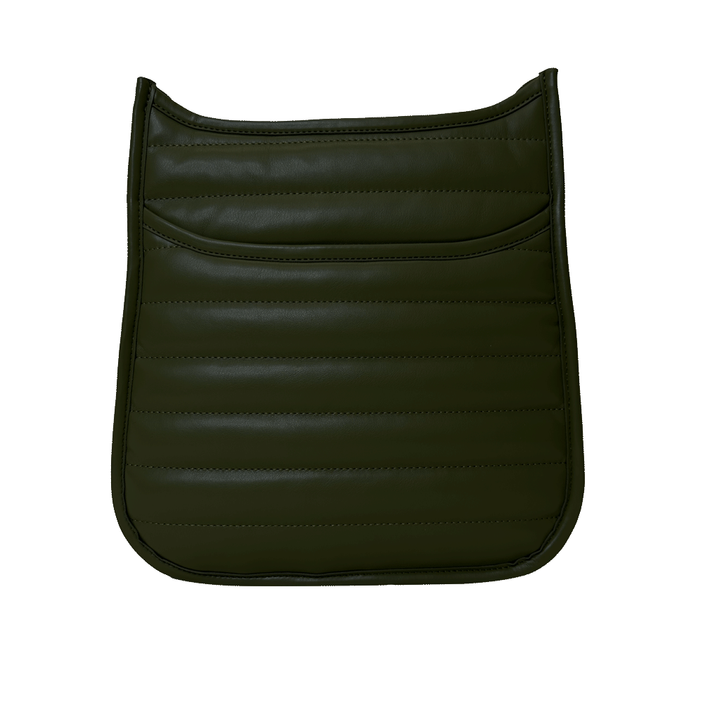 Sarah Army Quilted Vegan Leather Messenger