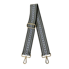 2" Adjustable Embroidered Woven Bag Strap - Black/Purple