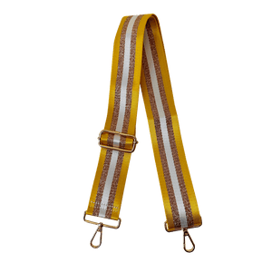 Gold/White Stripe Interchangeable Woven Bag Strap