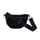Erin Black Quilted Nylon Sling/Bum Bag with 2" Strap