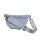 Erin White Quilted Nylon Sling/Bum Bag with 2" Strap