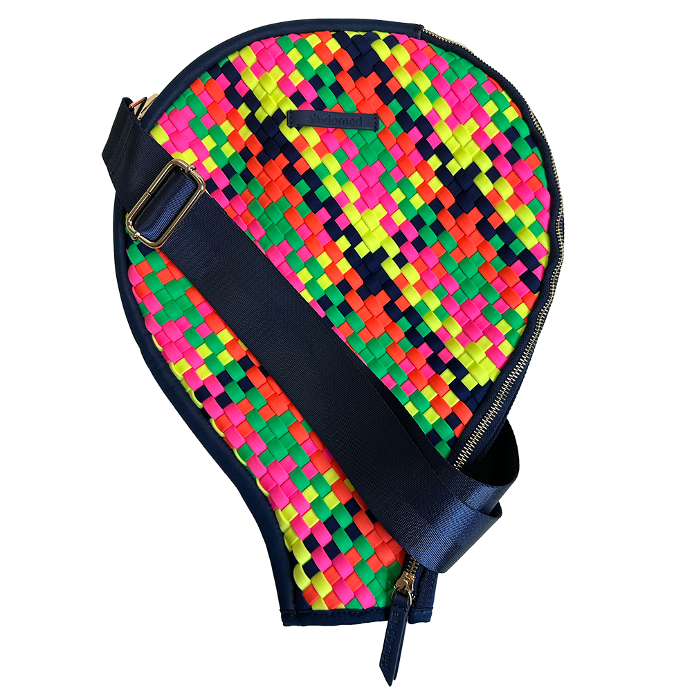 Woven Multicolored Neoprene Tennis Racket Cover | Racket Cover – AHDORNED
